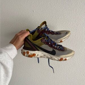 Nike React Element 87 in Olive and Cream